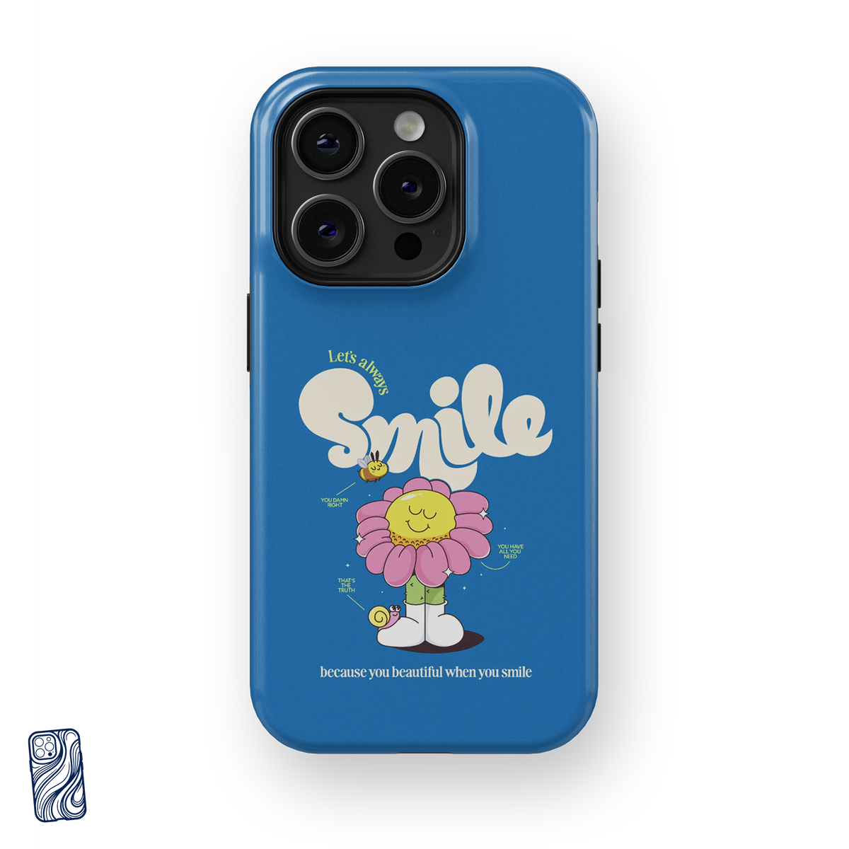 Always Smile Joyful Blue premium iPhone case - view 1