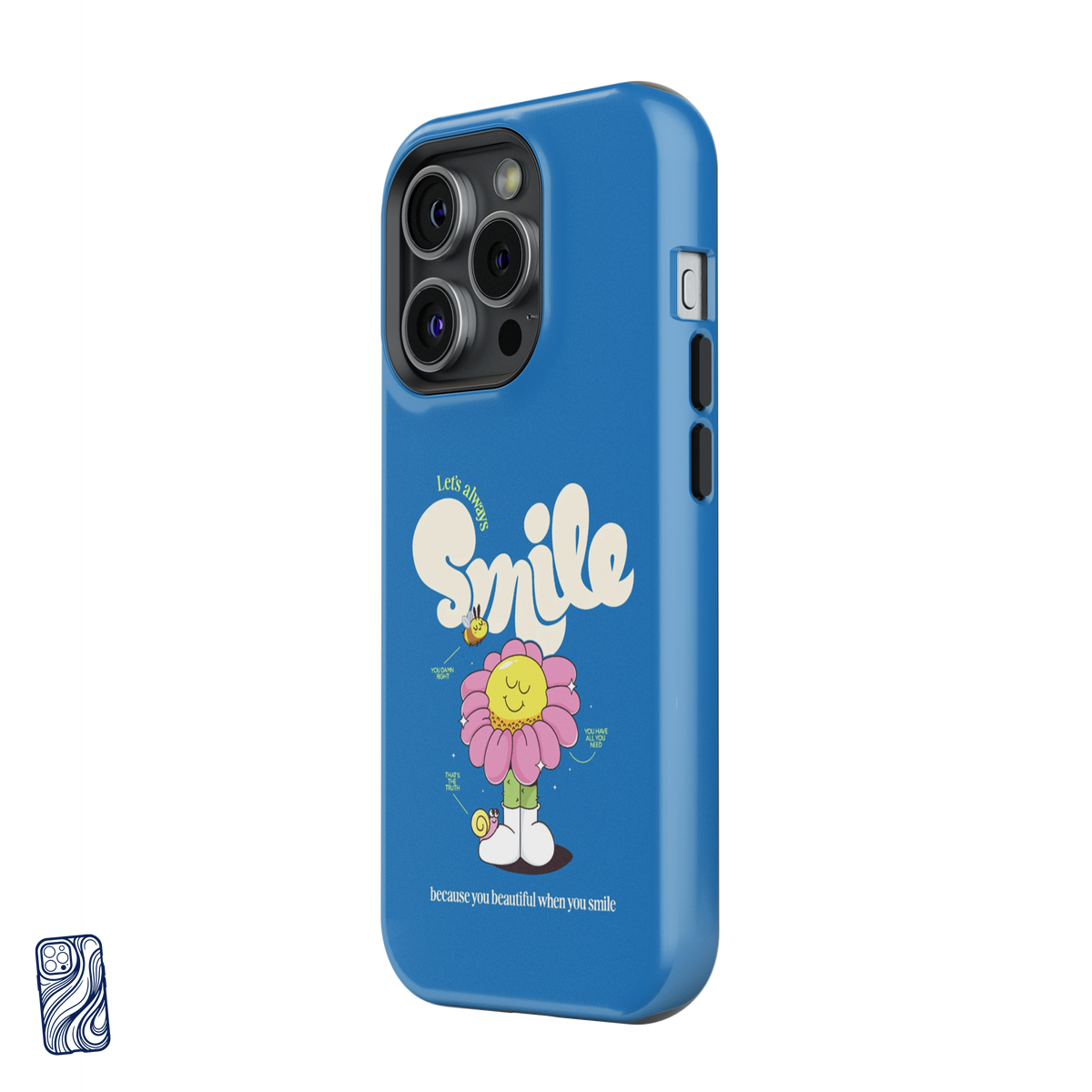 Always Smile Joyful Blue premium iPhone case - view 2
