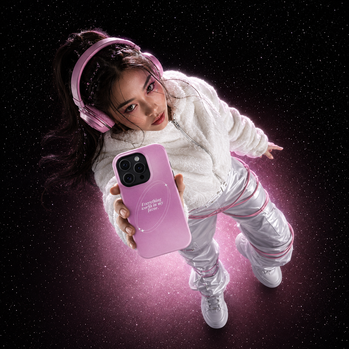Everything Works in My Favor - Cosmic Rose | Premium iPhone Case