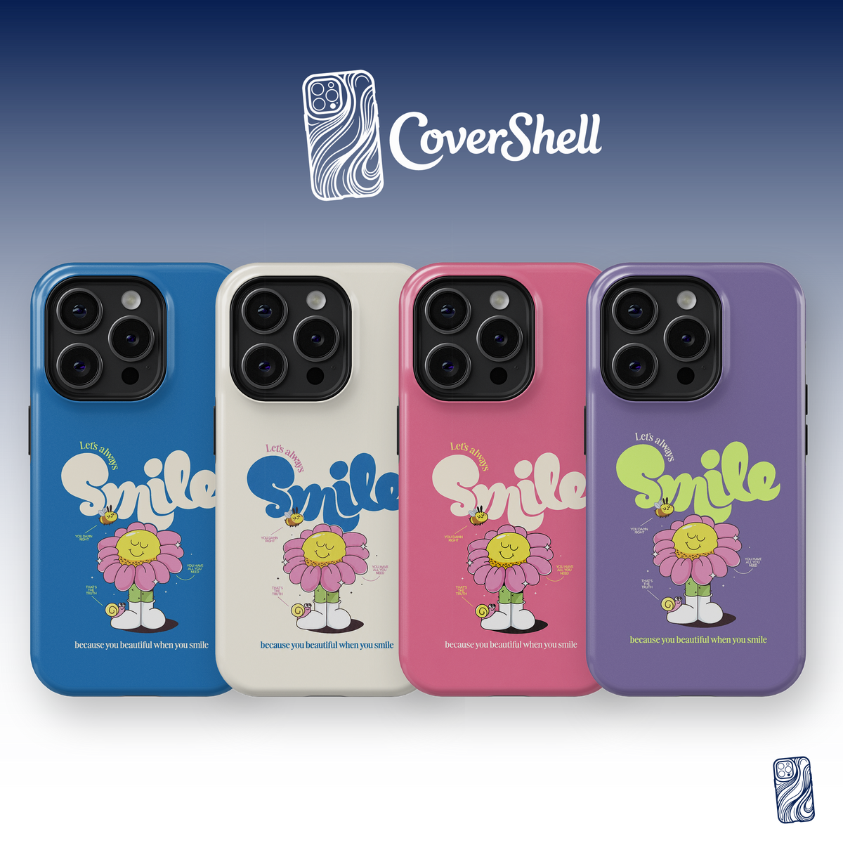 Always Smile - Joyful Blue | Premium iPhone Case