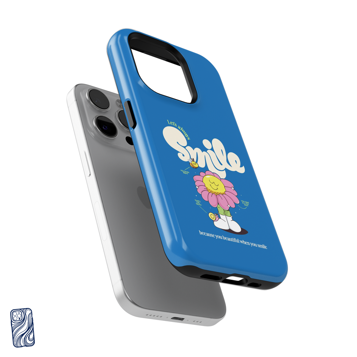 Always Smile Joyful Blue premium iPhone case - view 3