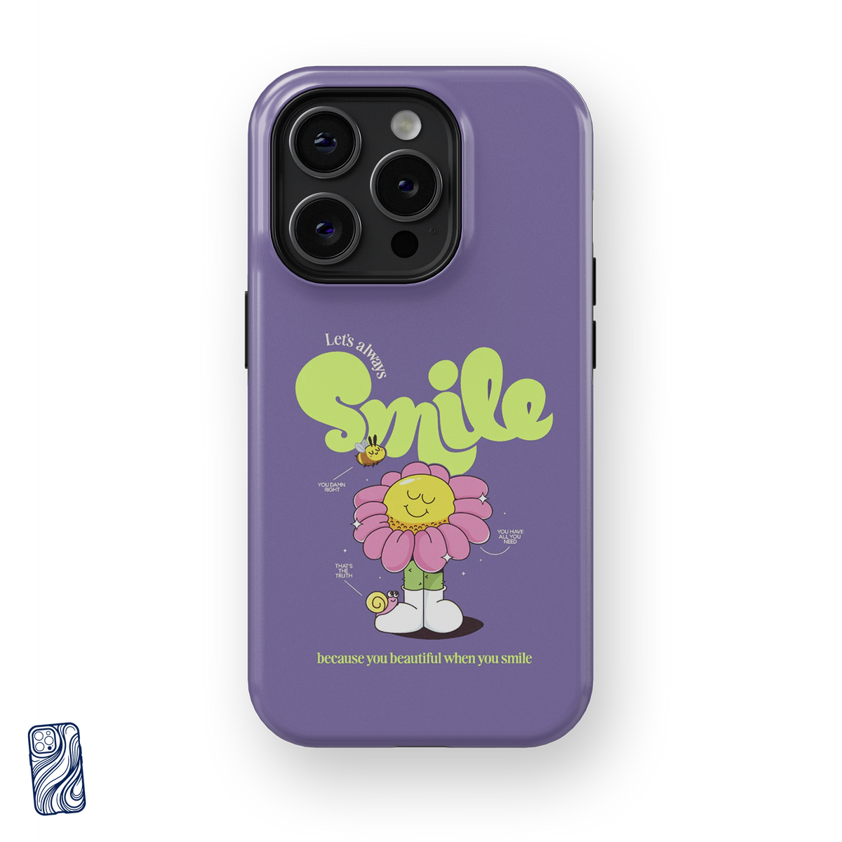Always Smile Lavender Pop premium iPhone case - view 1