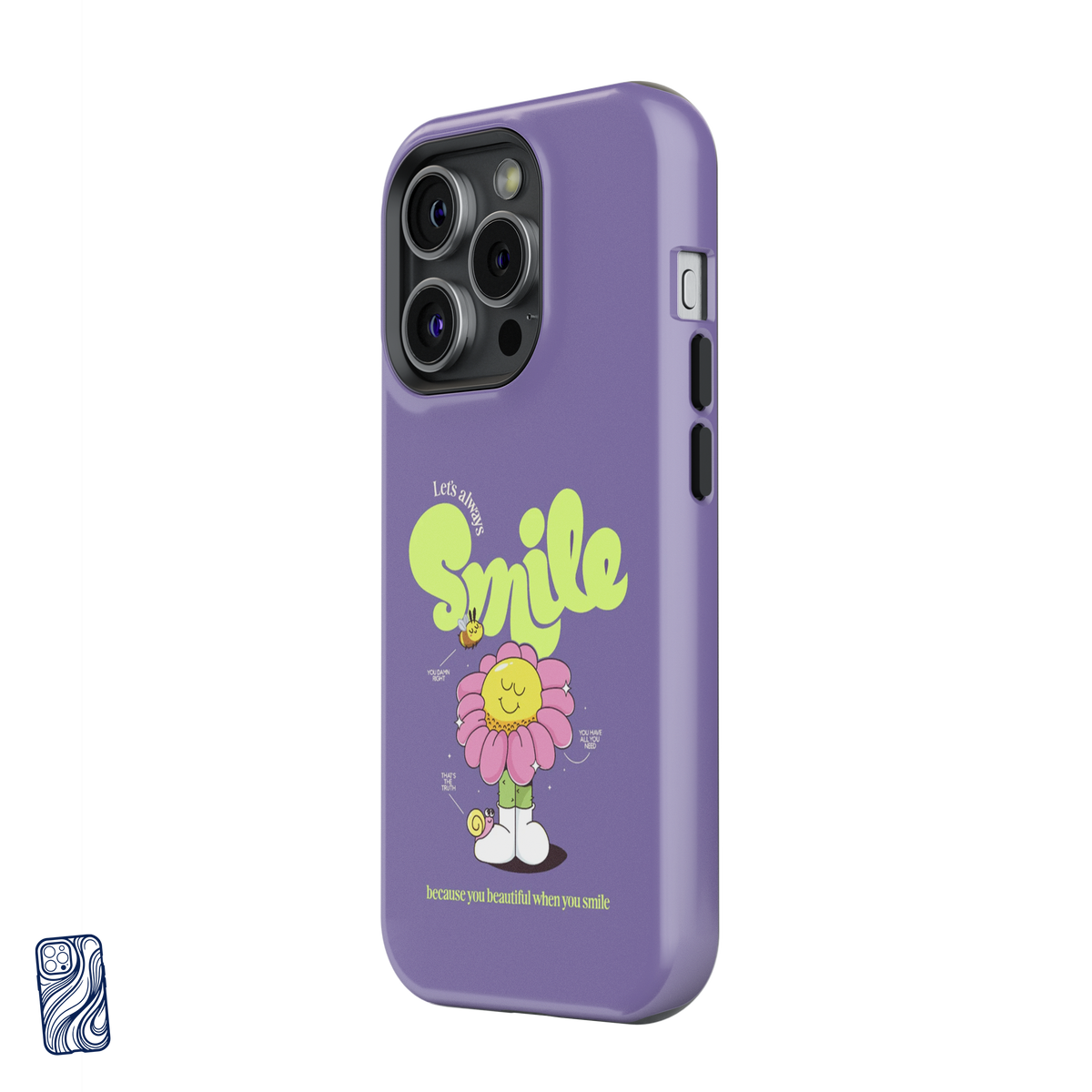 Always Smile Lavender Pop premium iPhone case - view 2