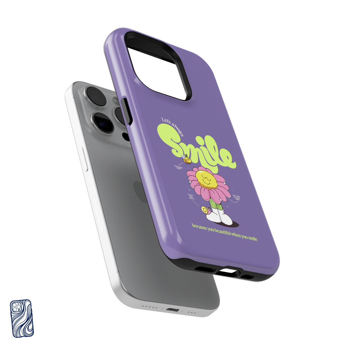 Always Smile Lavender Pop premium iPhone case - view 3