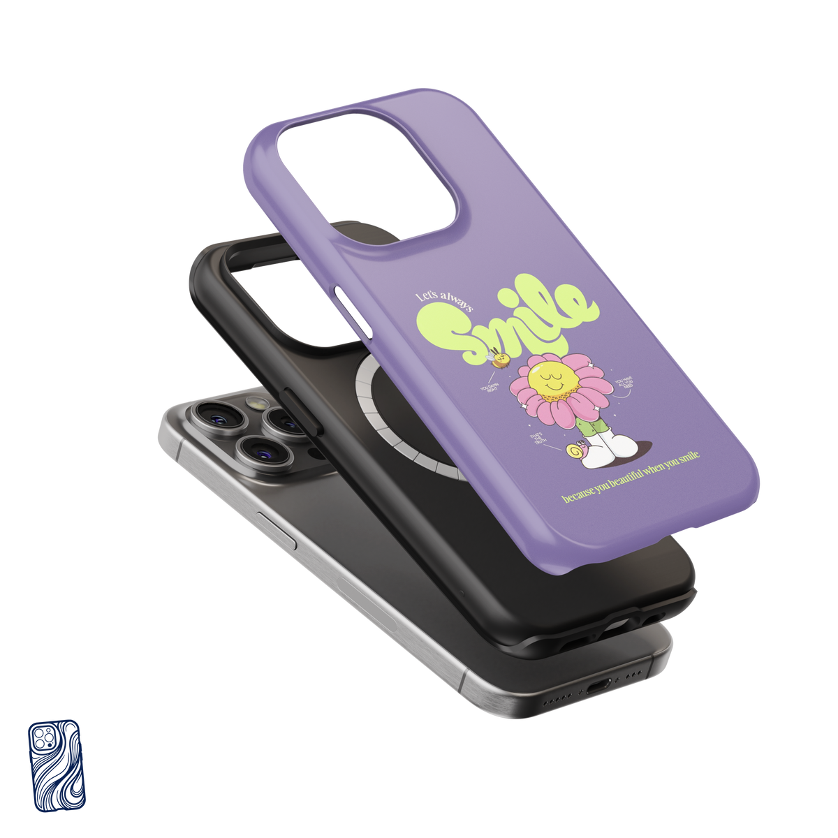 Always Smile Lavender Pop premium iPhone case - view 4