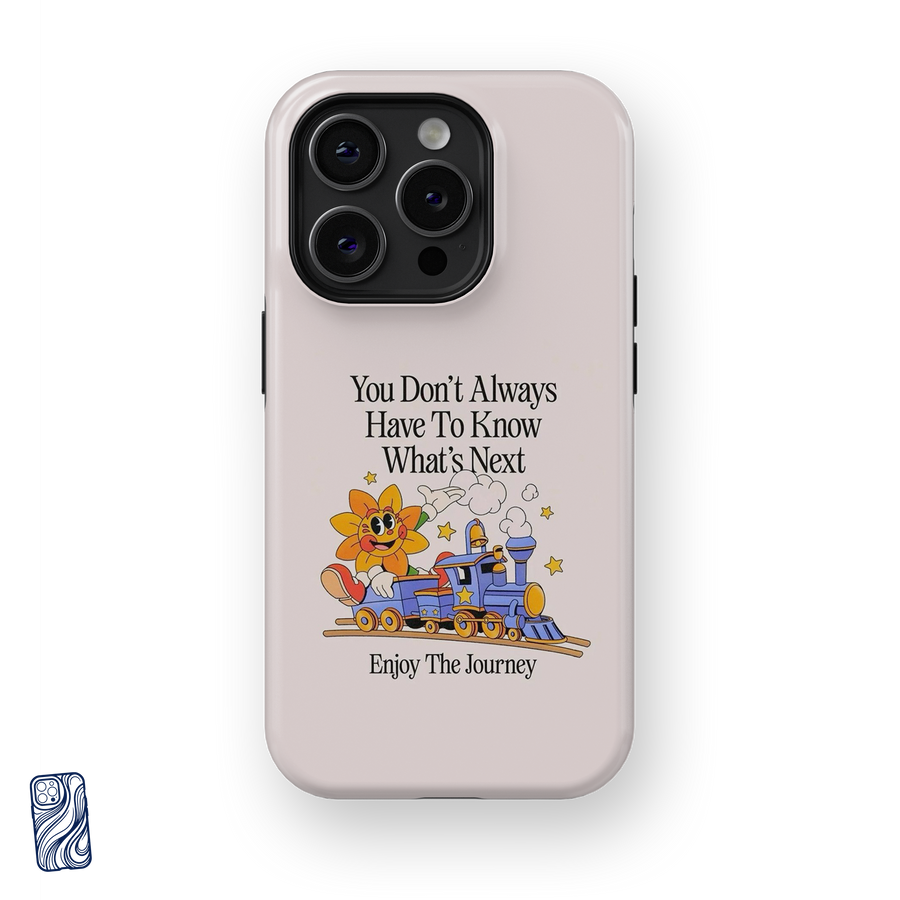Enjoy The Journey Soft Blush premium iPhone case from the CoverShell Smile Club Collection