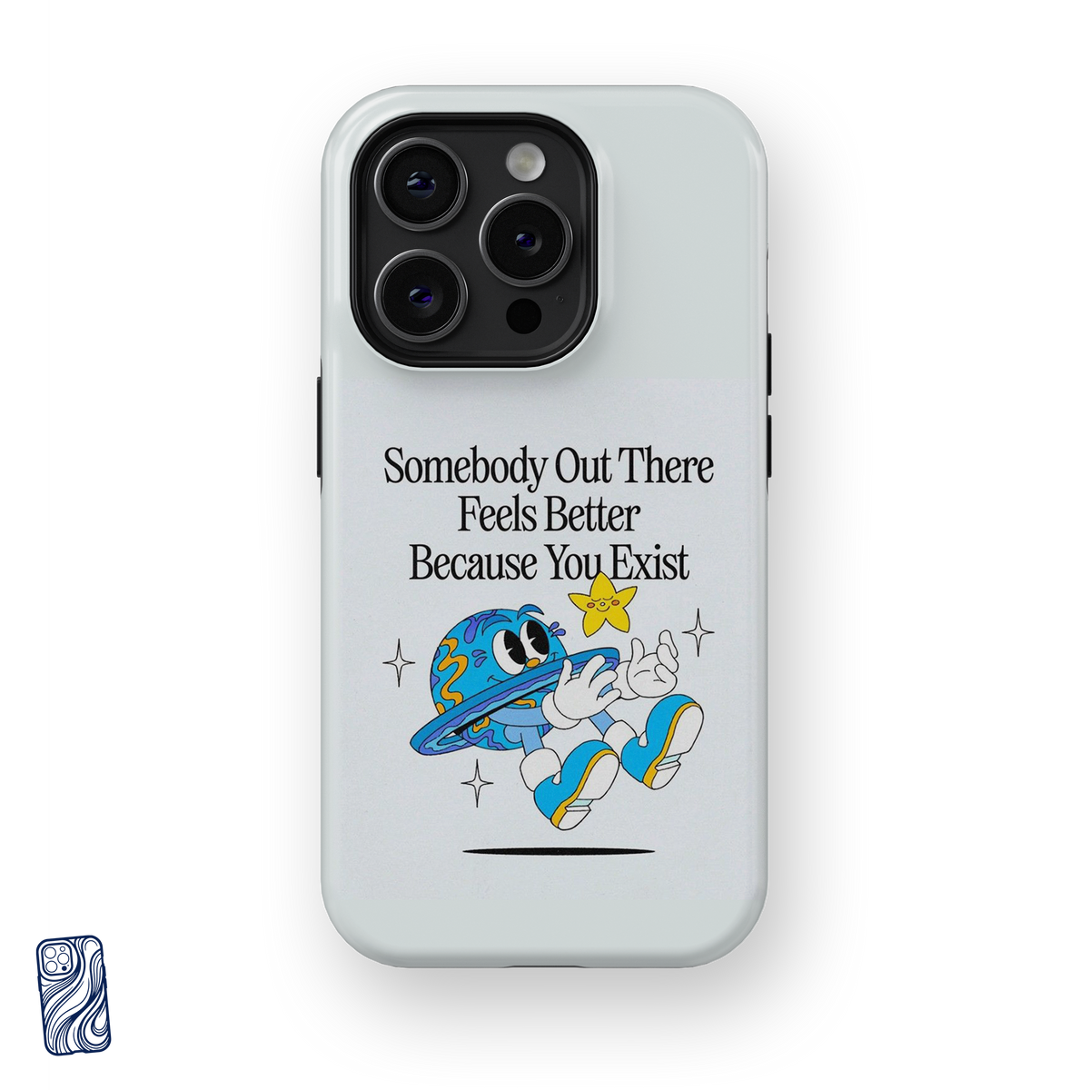 Because You Exist Cloud White premium iPhone case from the CoverShell Smile Club Collection