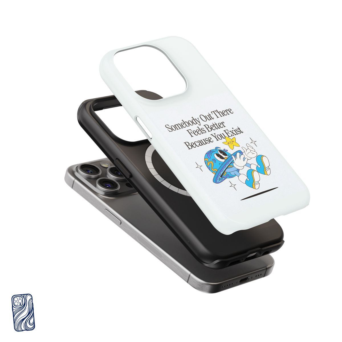 Cloud White CoverShell case featuring Somebody Out There Feels Better Because You Exist artwork